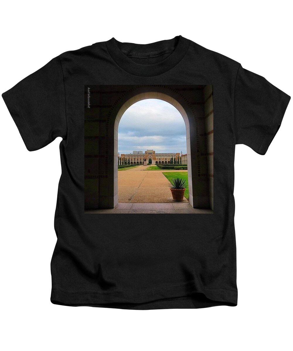 Beautiful Kids T-Shirt featuring the photograph Greetings From Rice University. #framed #1 by Austin Tuxedo Cat