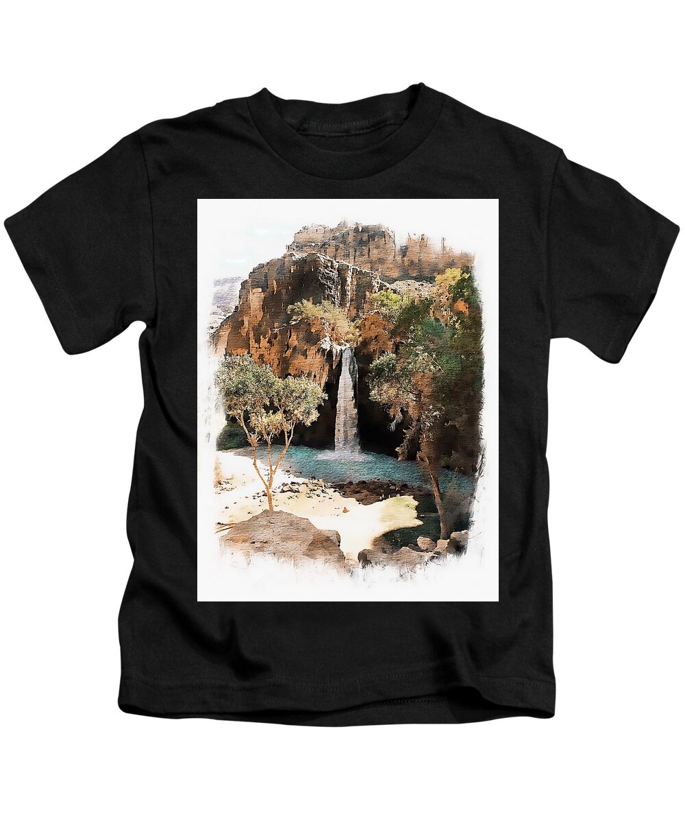 United States Kids T-Shirt featuring the photograph Havasu Falls - Havasupai Indian Reservation #1 by Joseph Hendrix