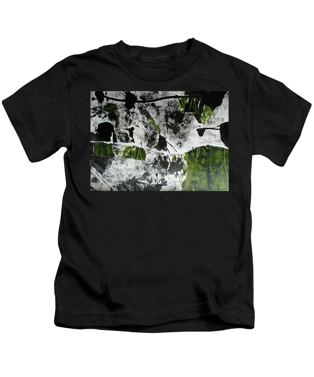 Contemporary Abstract Kids T-Shirt featuring the mixed media Mysterion II by Mary Sullivan