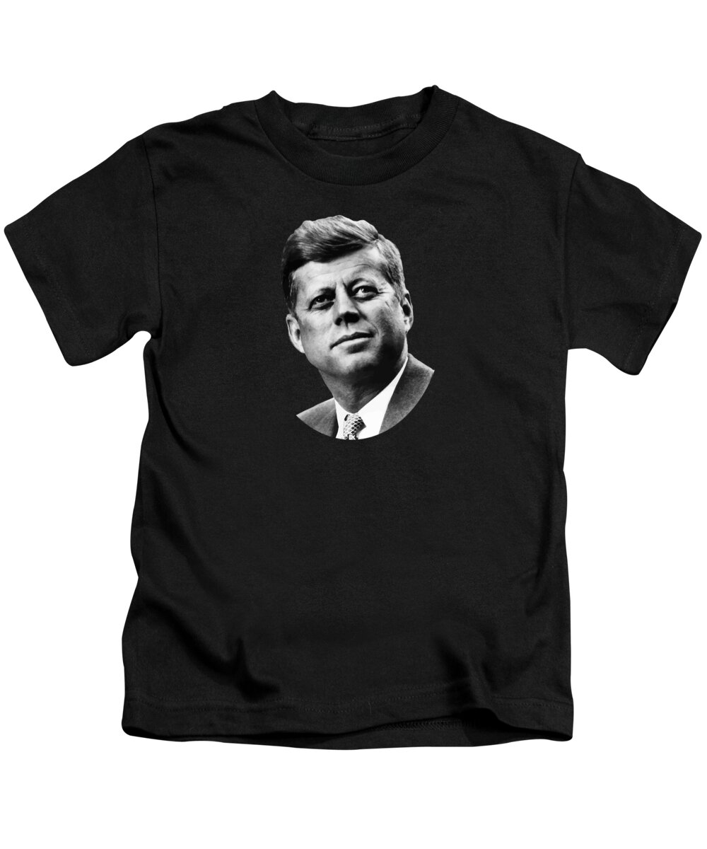 Jfk Kids T-Shirt featuring the painting President Kennedy #2 by War Is Hell Store