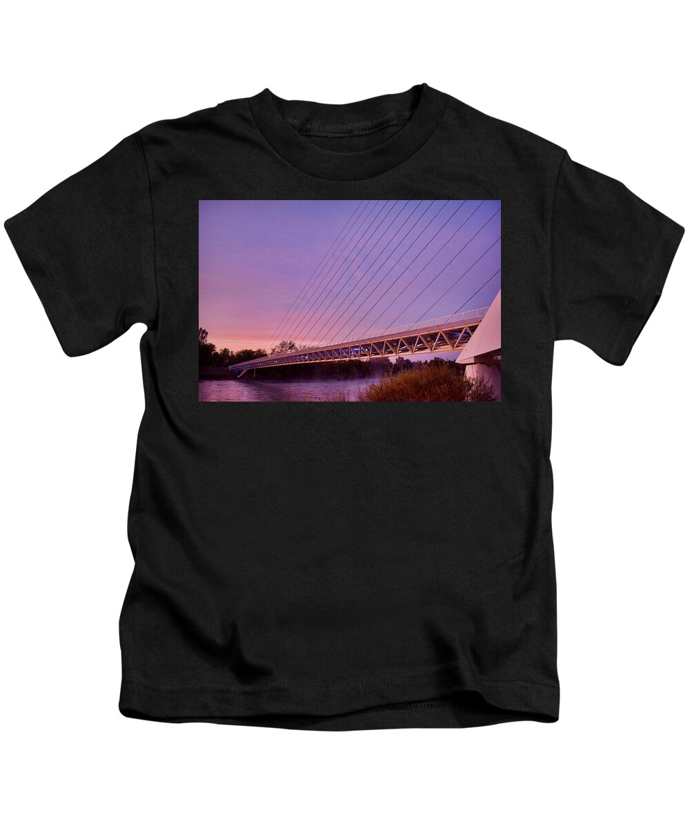 Sundial Bridge Kids T-Shirt featuring the photograph Sundial Bridge #1 by Maria Jansson