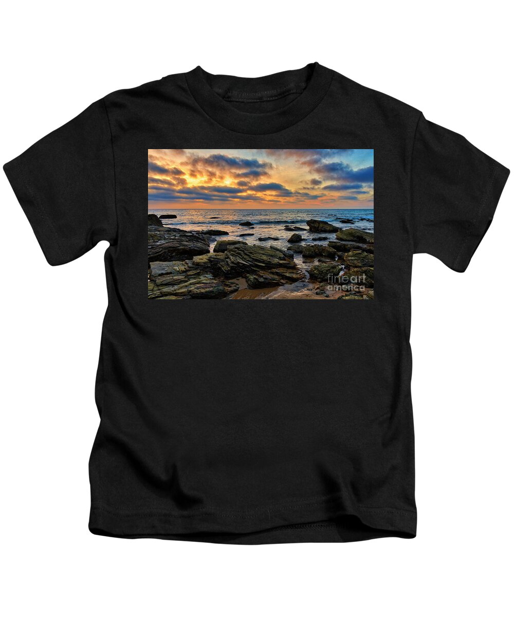 Sunset Kids T-Shirt featuring the photograph Sunset At Crystal Cove #2 by Eddie Yerkish