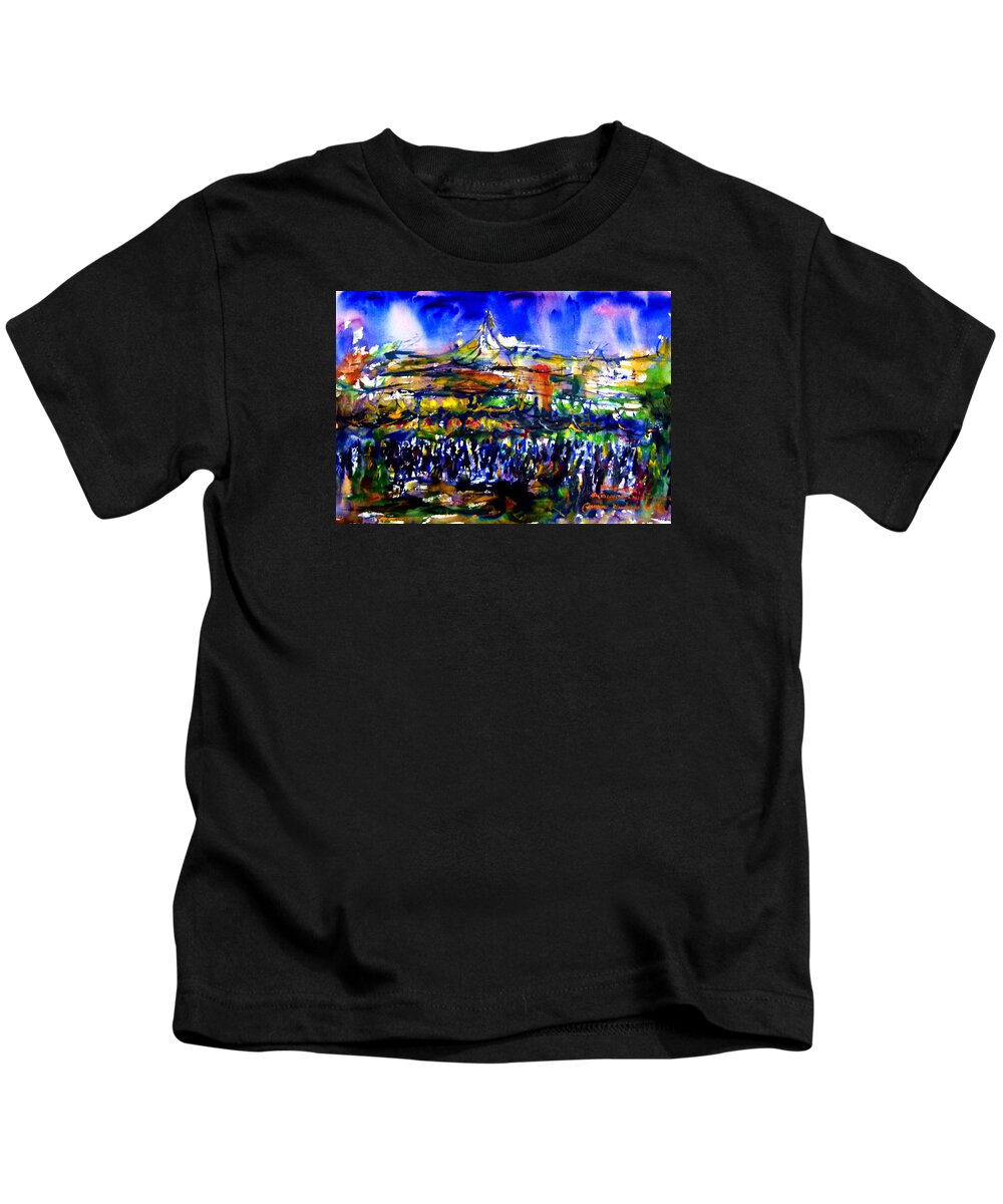  Kids T-Shirt featuring the painting That night #1 by Wanvisa Klawklean