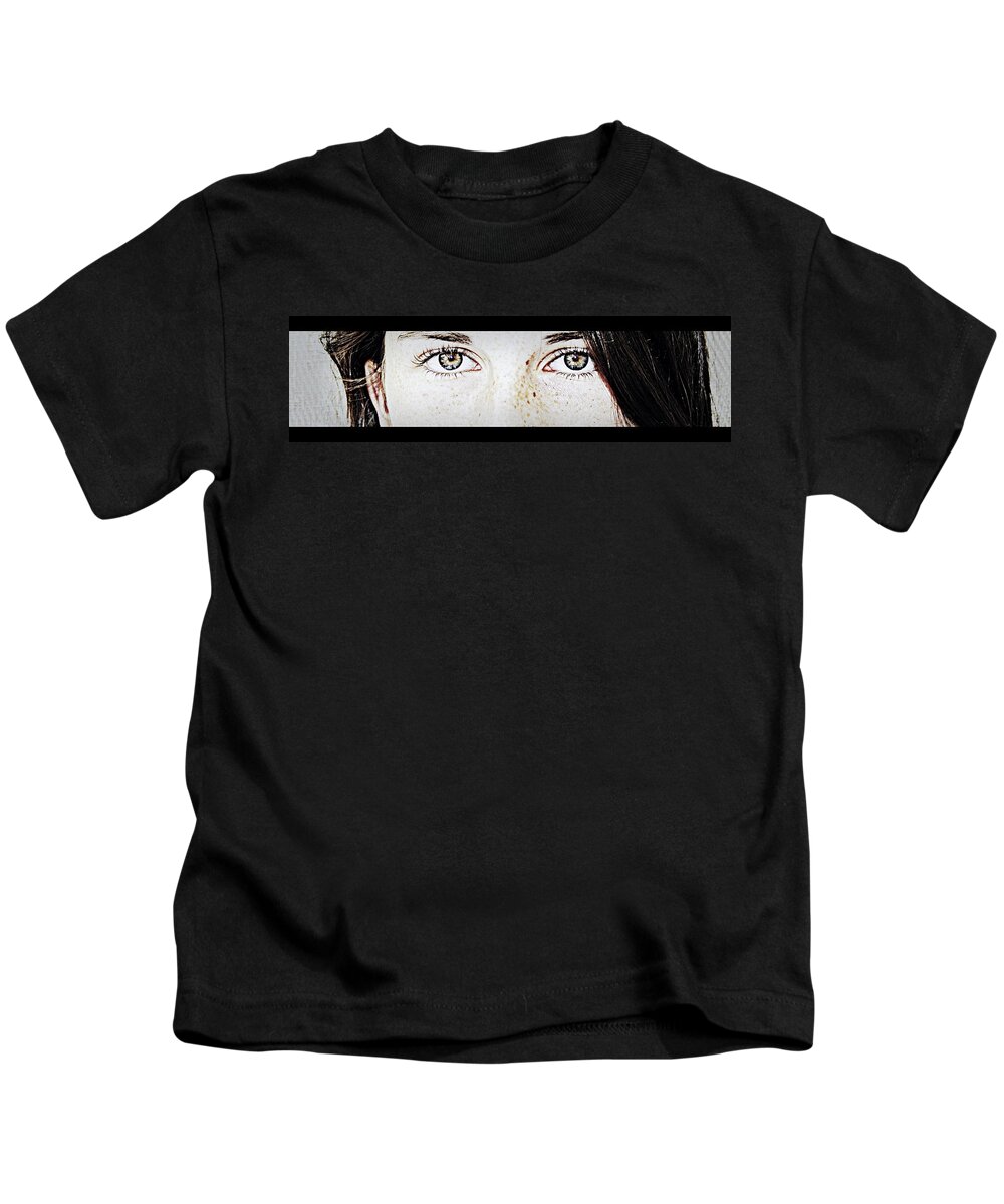 Girl Kids T-Shirt featuring the photograph Girl With Beautiful Eyes by Marysue Ryan