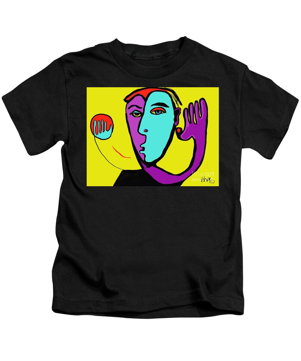  Kids T-Shirt featuring the digital art The toss #1 by Hans Magden