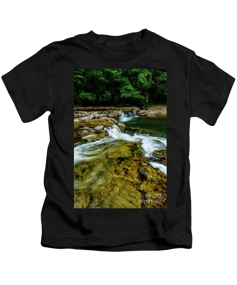 Whitaker Falls Kids T-Shirt featuring the photograph Whitaker Falls in Summer #1 by Thomas R Fletcher