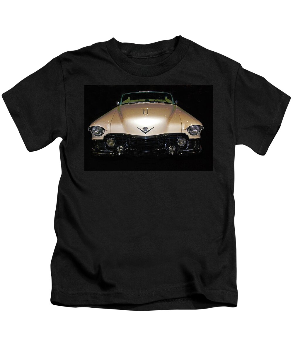 Car Kids T-Shirt featuring the photograph 1953 Cadillac Le Mans custom 2 seat convertible by Bill Jonscher