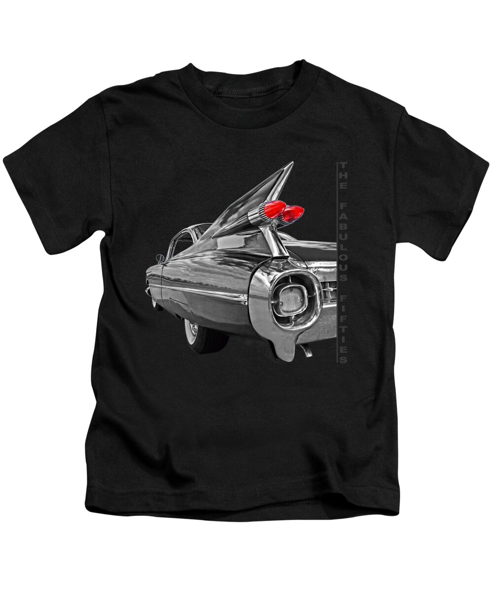 Cadillac Kids T-Shirt featuring the photograph 1959 Cadillac Tail Fins by Gill Billington
