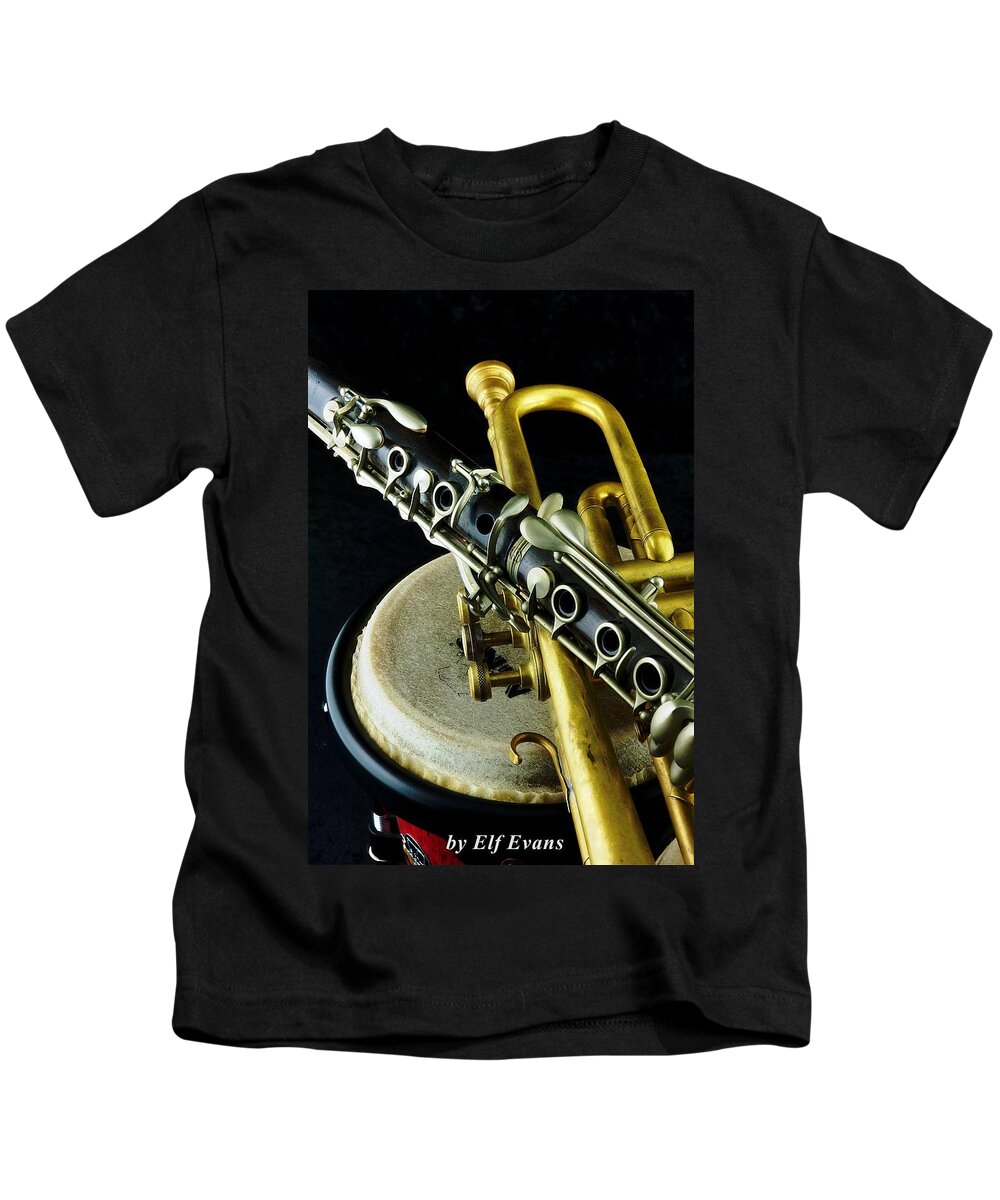 Drums Kids T-Shirt featuring the photograph Jazz #2 by Elf EVANS