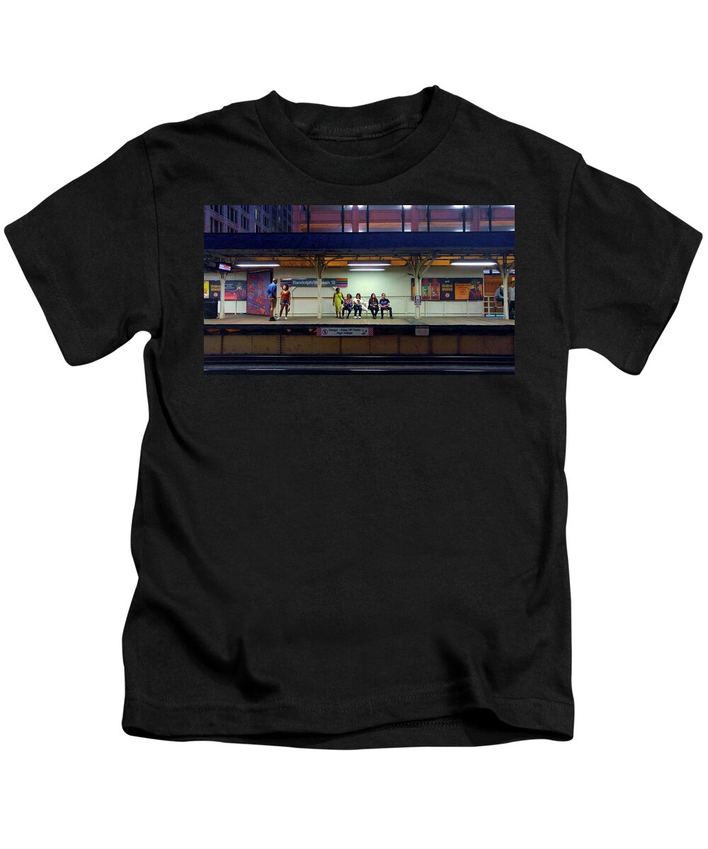 Train Station Kids T-Shirt featuring the photograph Waiting For The Train #2 by Rosanne Licciardi