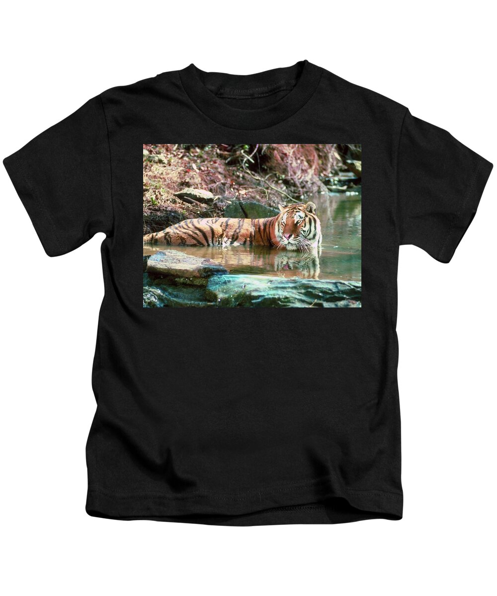 Tiger Kids T-Shirt featuring the digital art Tiger #29 by Super Lovely