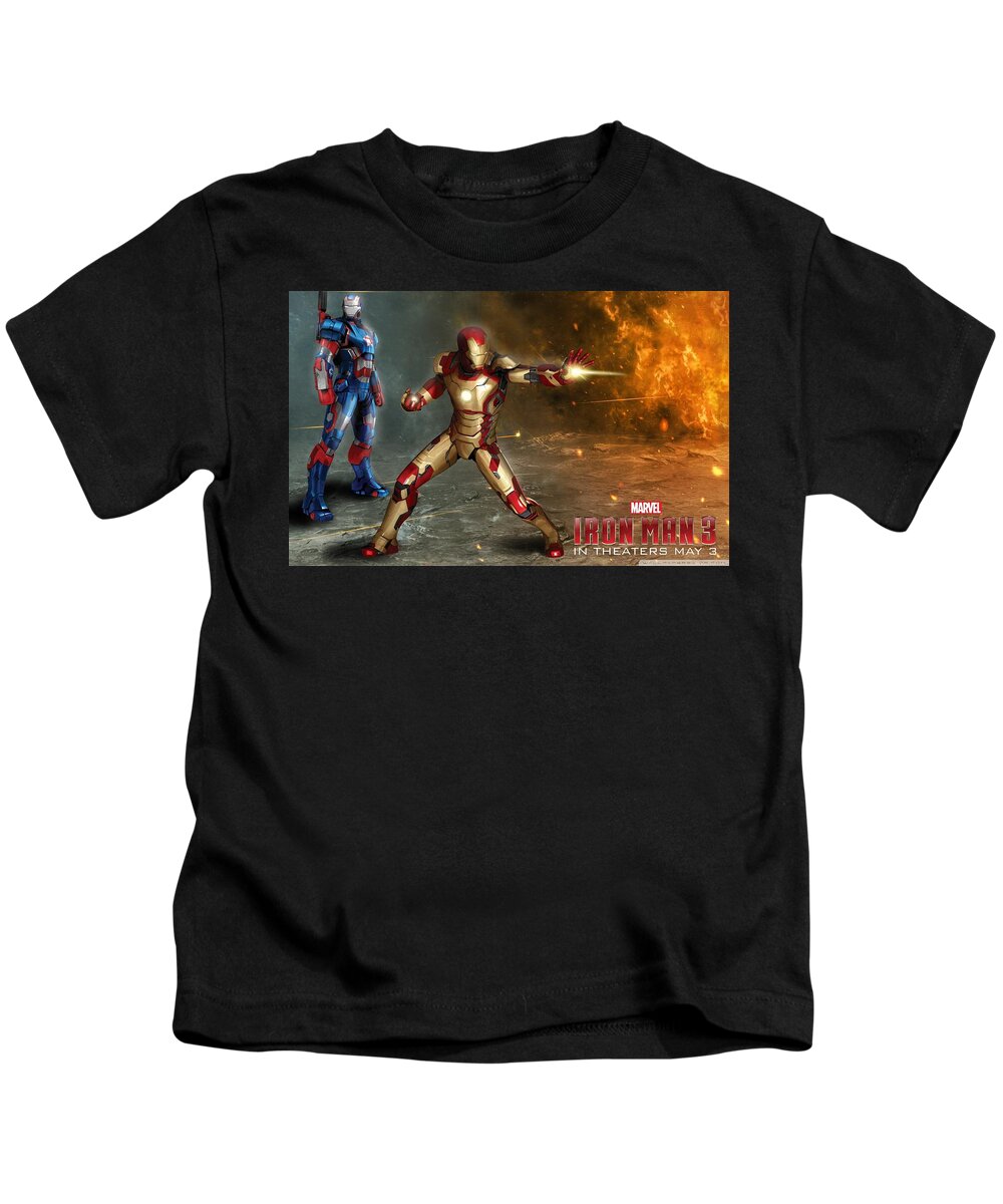 Iron Man 3 Kids T-Shirt featuring the digital art Iron Man 3 #3 by Super Lovely