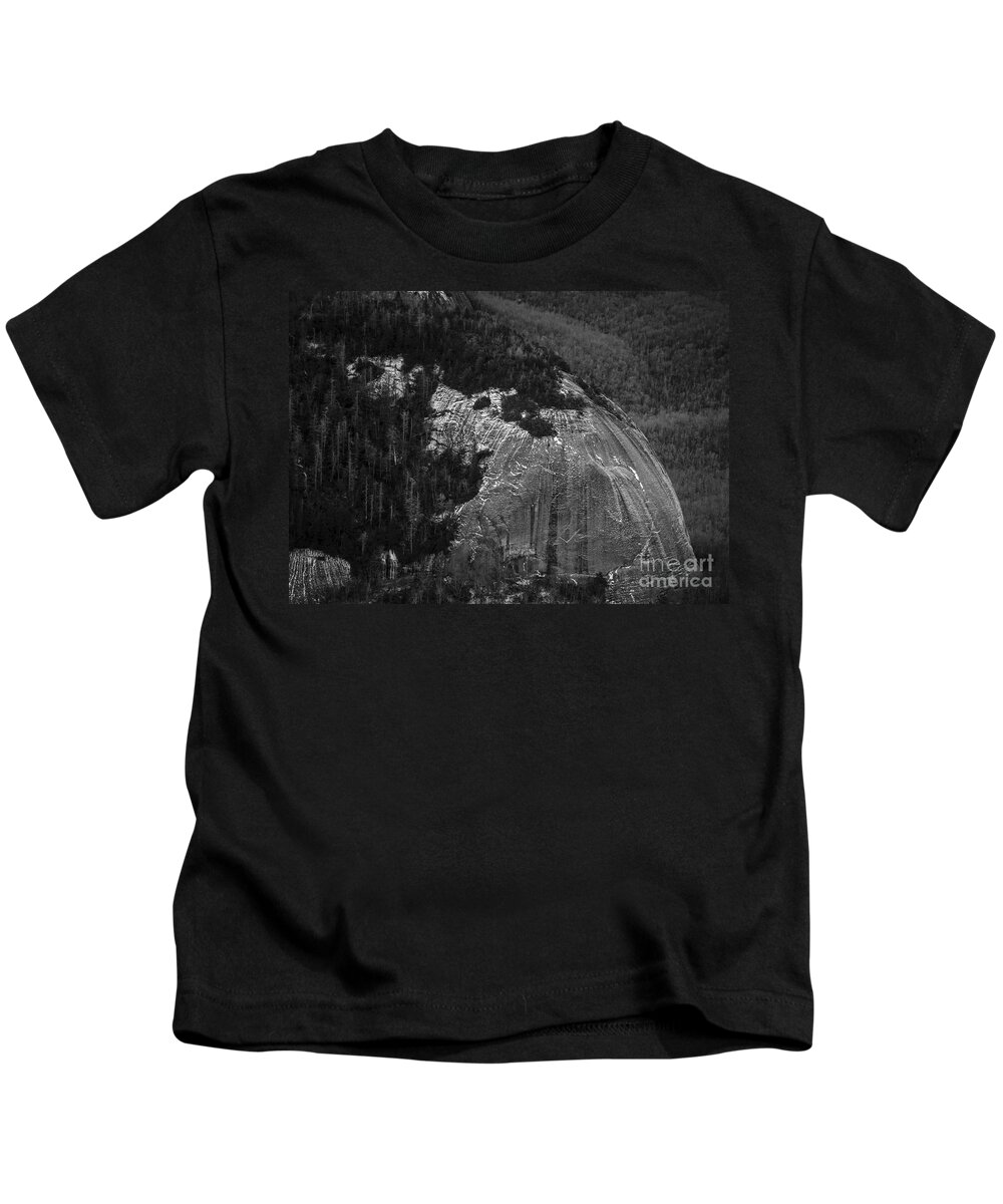 North Carolina Kids T-Shirt featuring the photograph Looking Glass Rock by Blue Ridge Parkway - Aerial Photo #1 by David Oppenheimer
