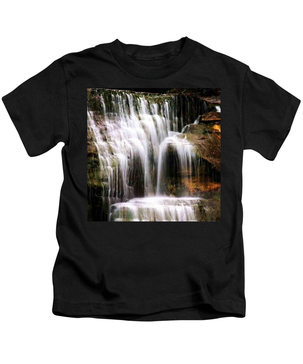 Water Kids T-Shirt featuring the photograph Enfield Glen A by Justin Connor