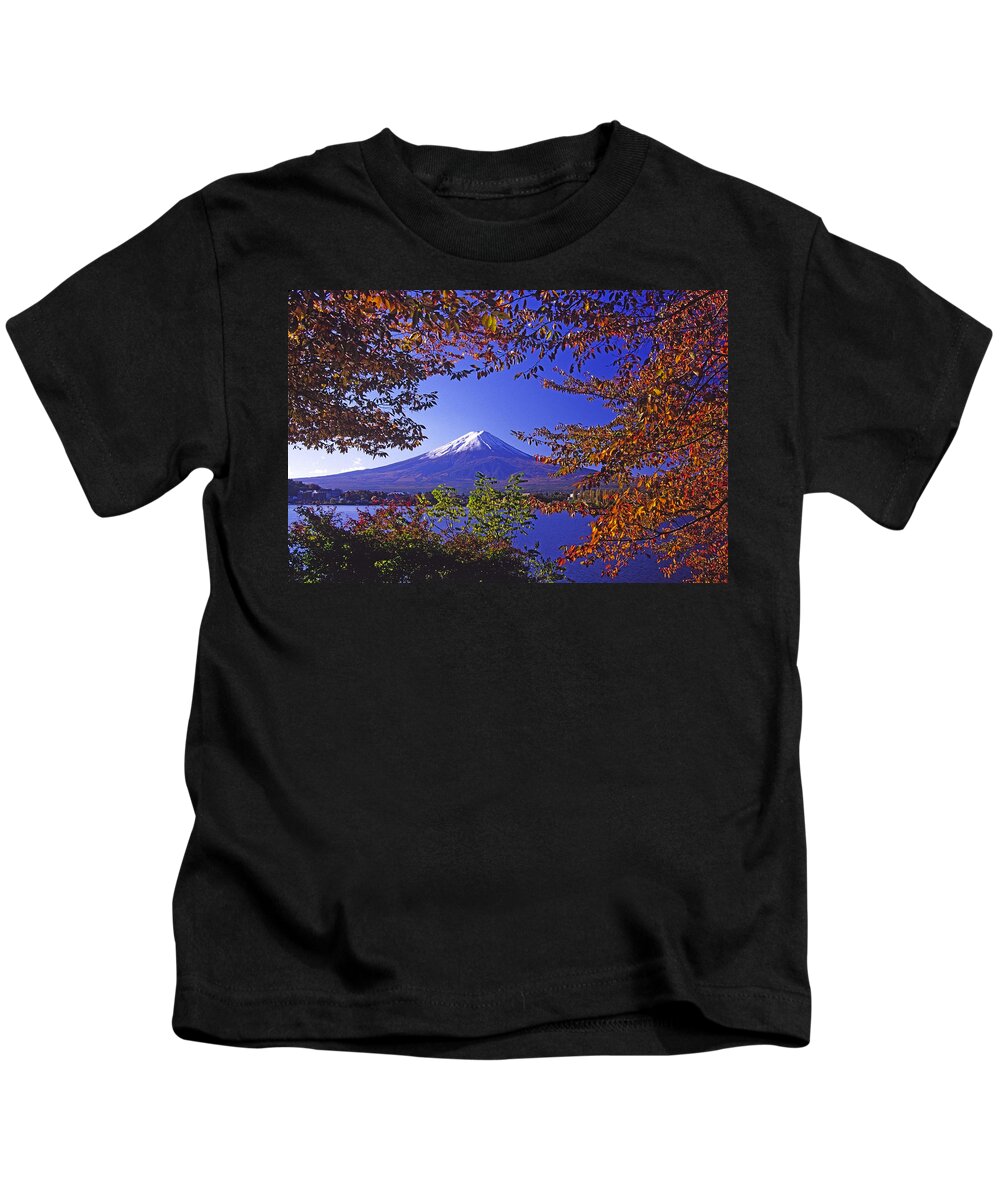 Japan Kids T-Shirt featuring the photograph Mount Fuji in Autumn by Michele Burgess