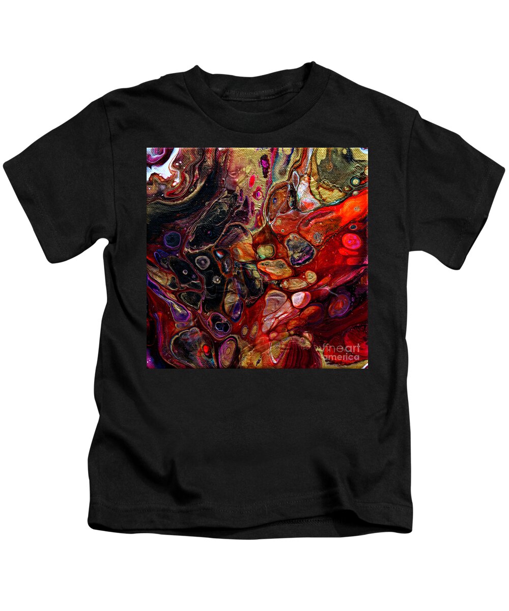 Original Abstract Organic Feeling Rich Vibrant Jewel-like Colors Kids T-Shirt featuring the painting #953 #953 by Priscilla Batzell Expressionist Art Studio Gallery