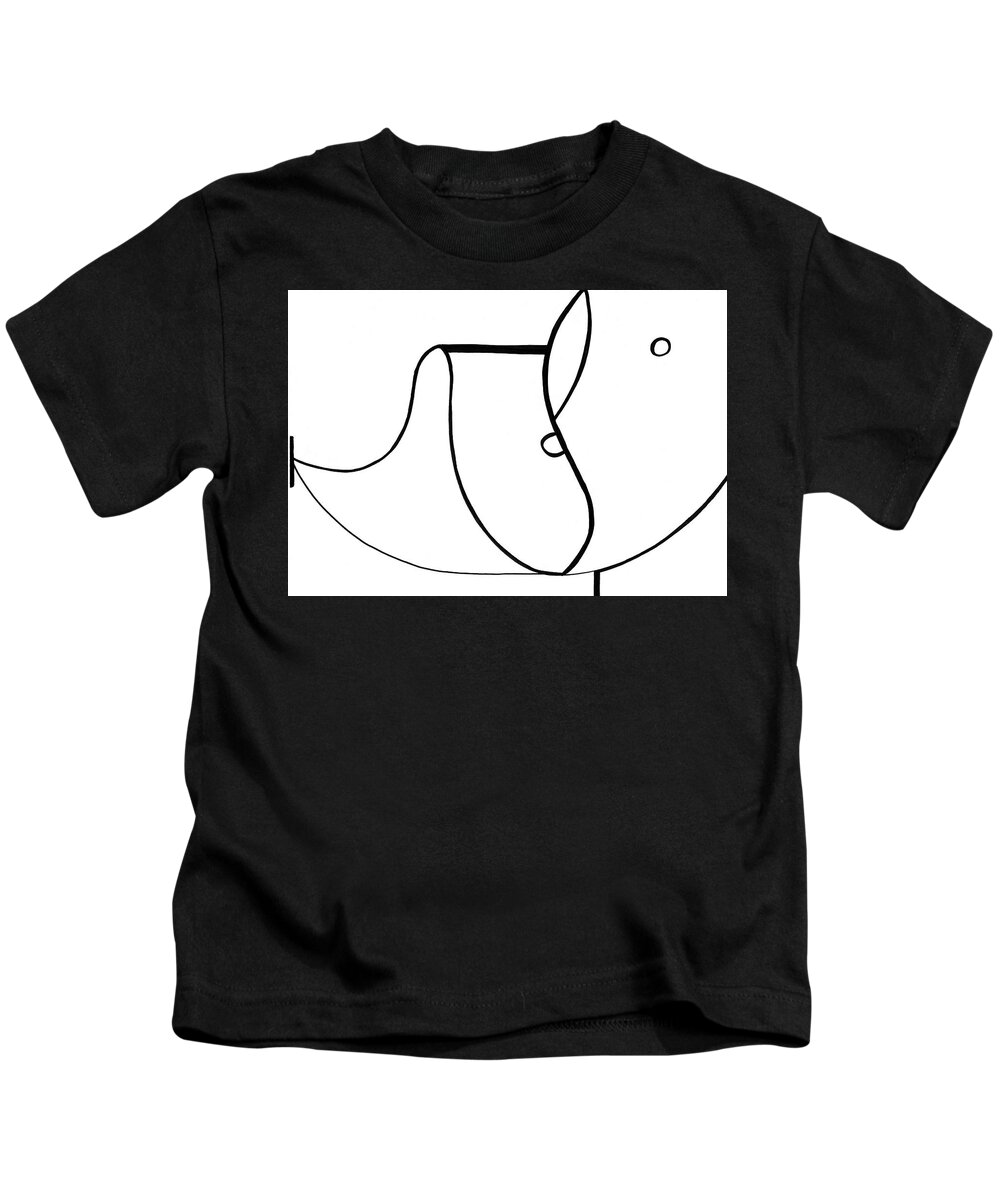 Abstract Kids T-Shirt featuring the drawing A Cold Run by Lara Morrison