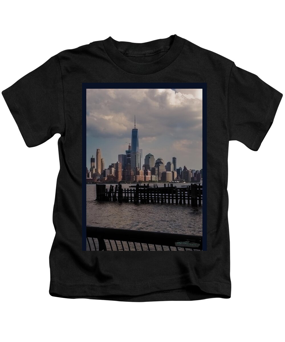 Antenna Kids T-Shirt featuring the photograph Abandoned Hoboken Pier by Leon deVose