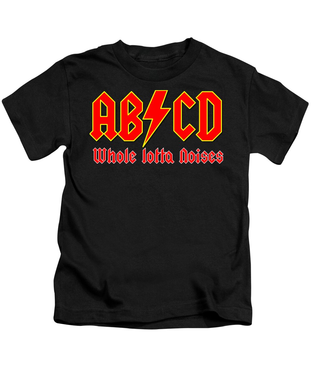 Funny Kids T-Shirt featuring the digital art ABCD A heavy metal parody by Heidi De Leeuw