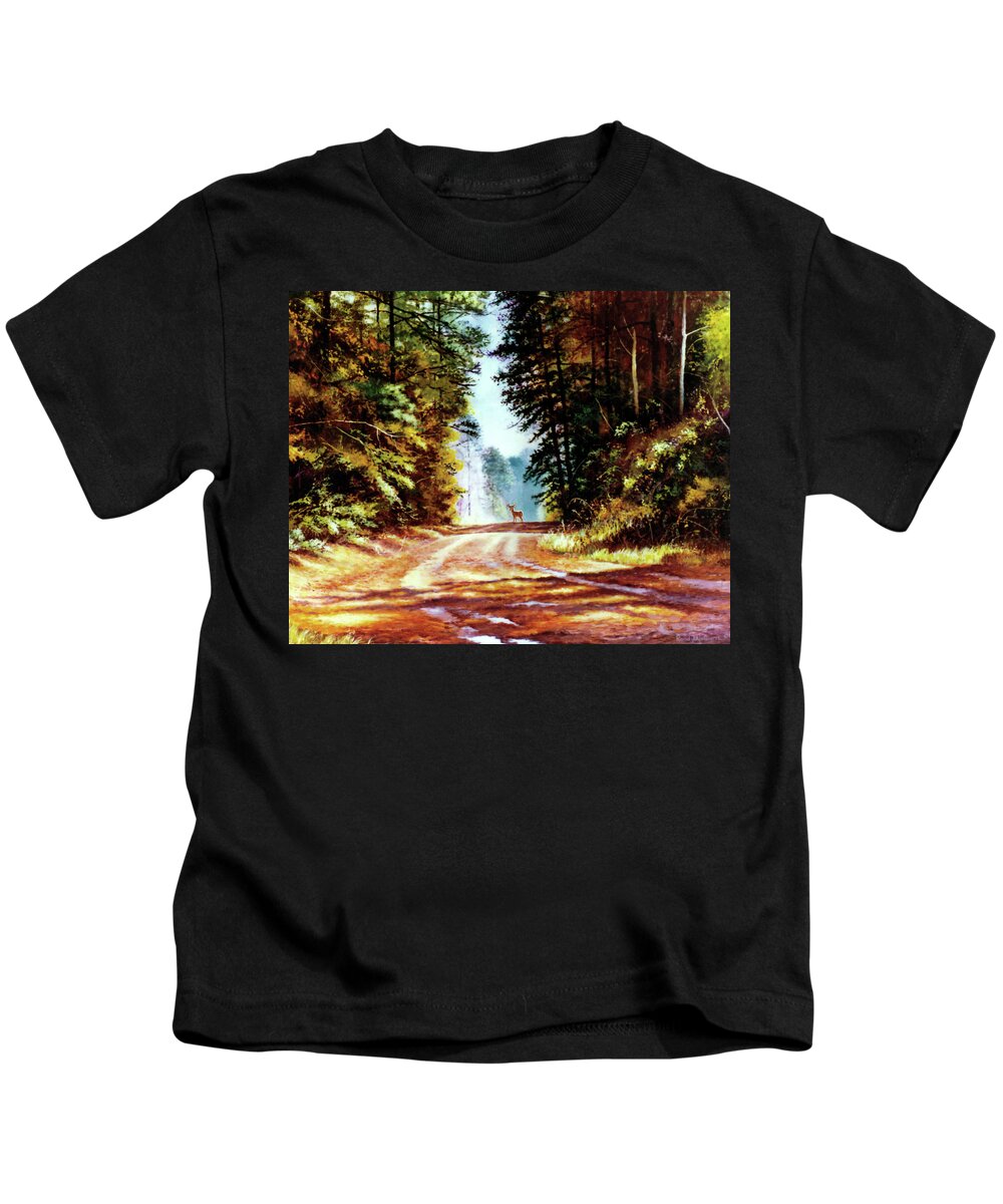 Rain Kids T-Shirt featuring the painting After the Rain by Randy Welborn