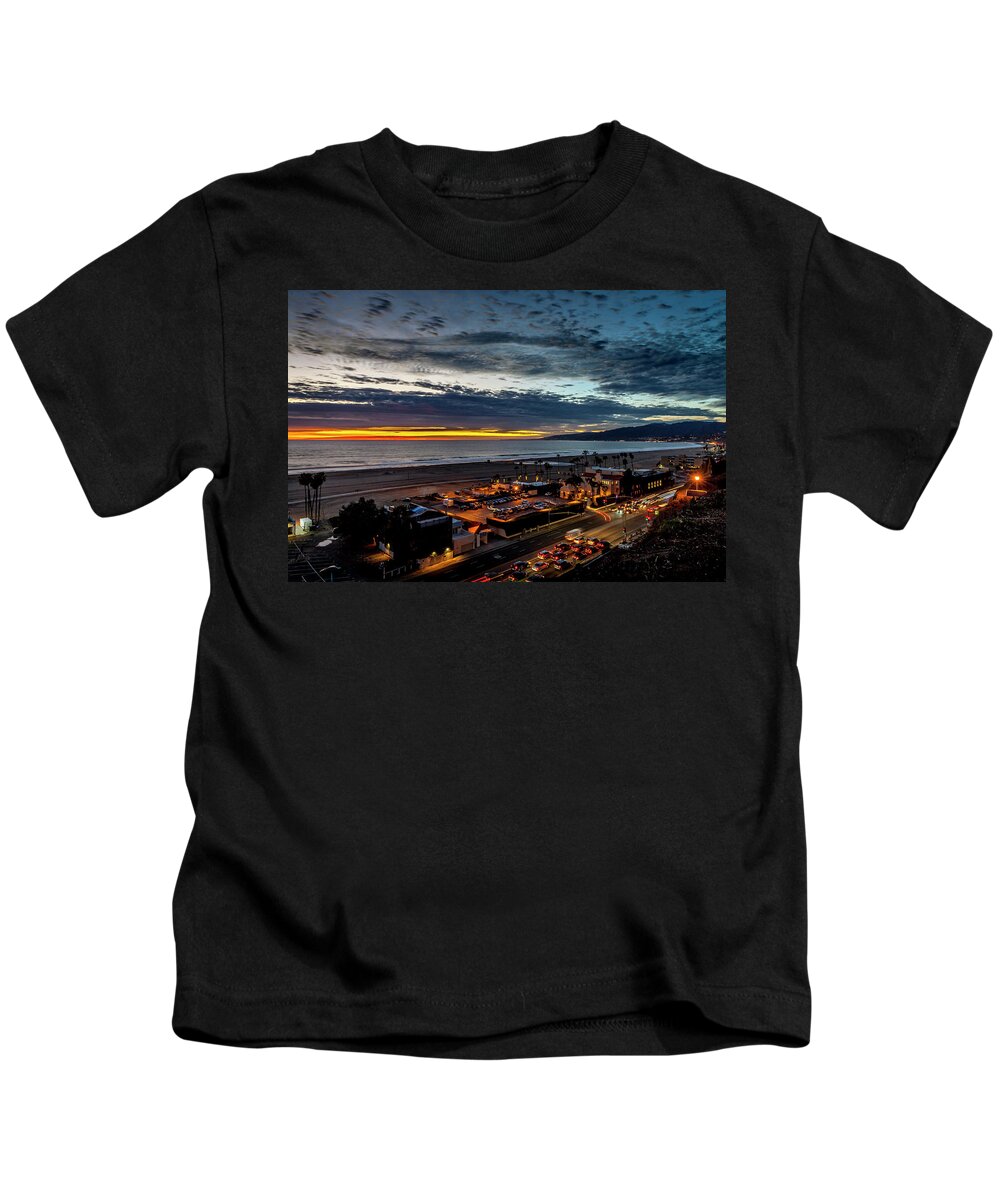 Santa Monica Kids T-Shirt featuring the photograph After The Storm and Rain by Gene Parks