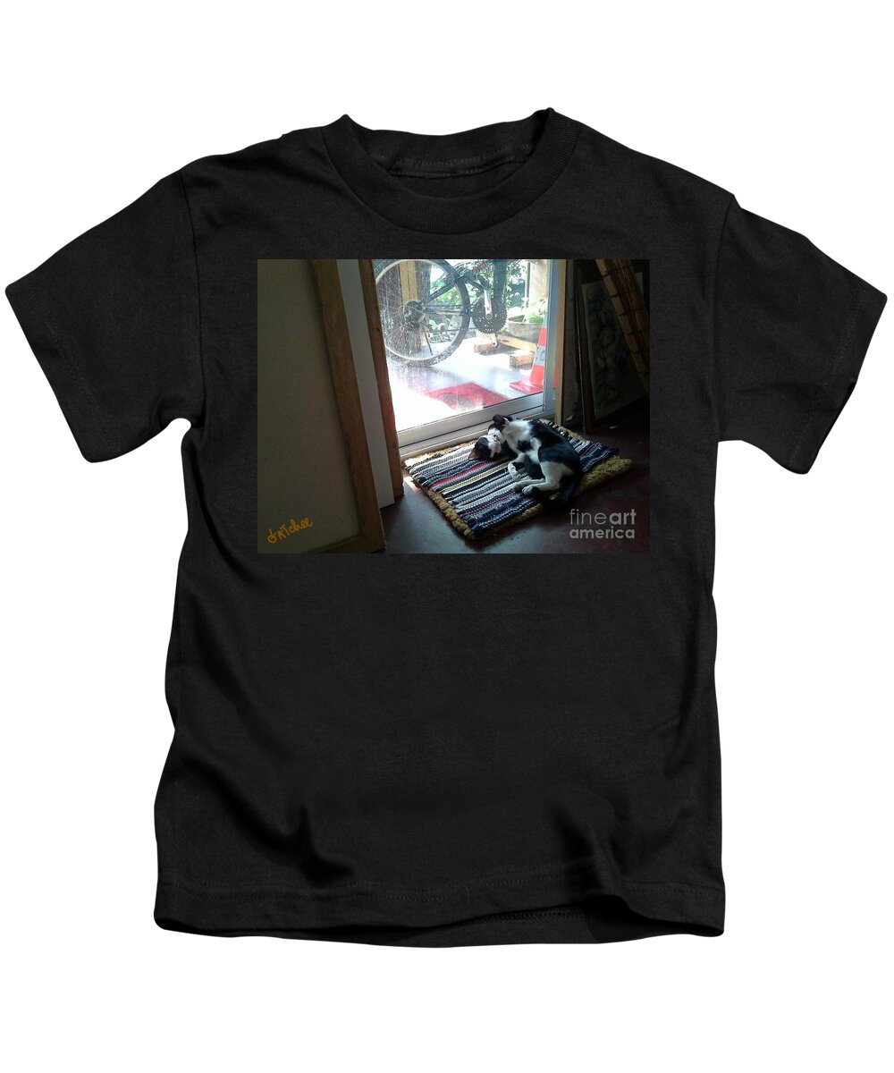 Afternoon Kids T-Shirt featuring the photograph Afternoon Sleeping by Sukalya Chearanantana