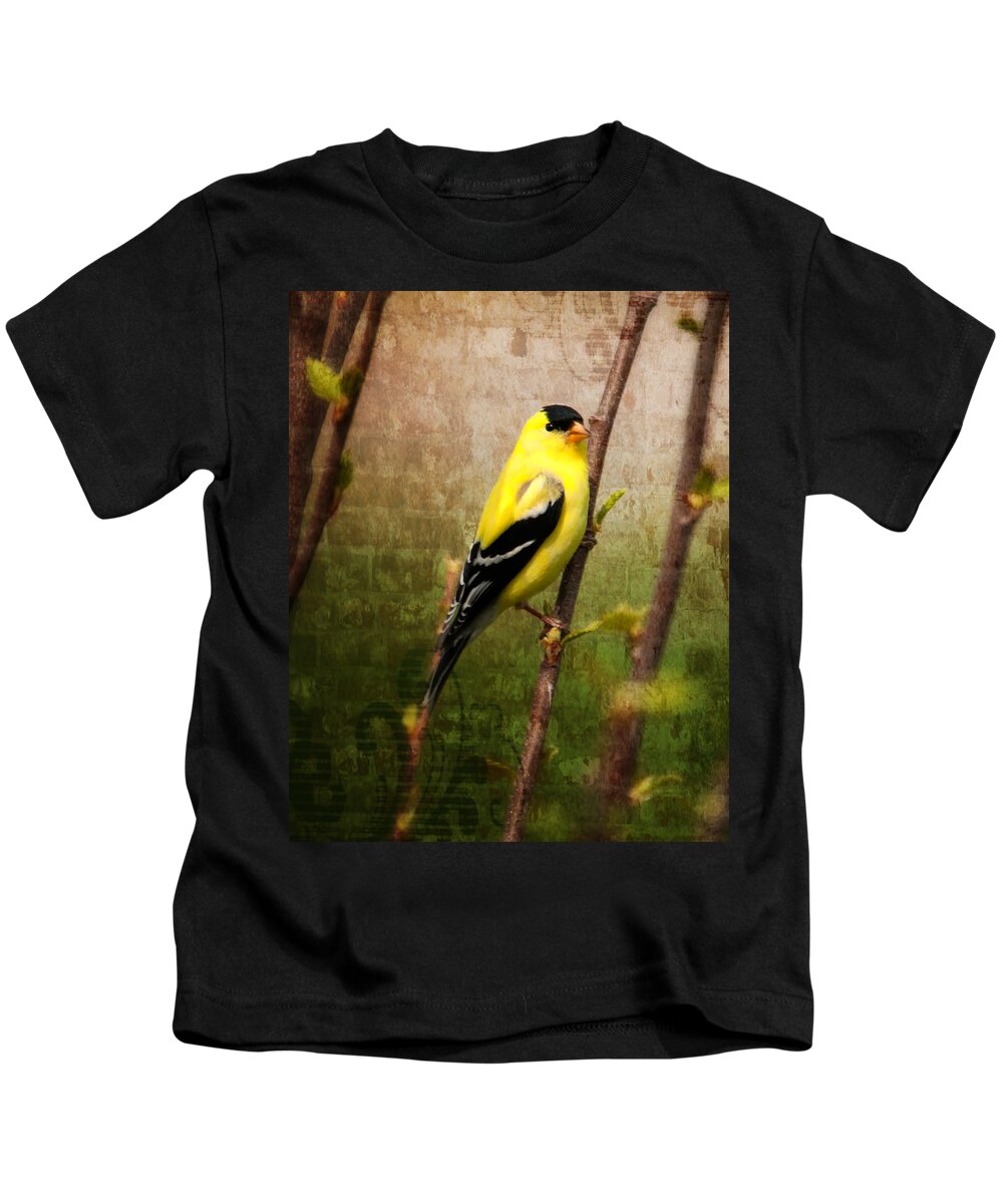 American Goldfinch Kids T-Shirt featuring the photograph American Goldfinch by Al Mueller