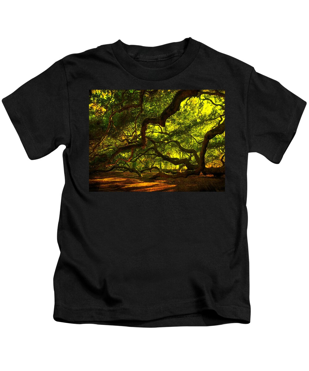 Angel Oak Kids T-Shirt featuring the photograph Angel Oak Limbs 2 by Susanne Van Hulst