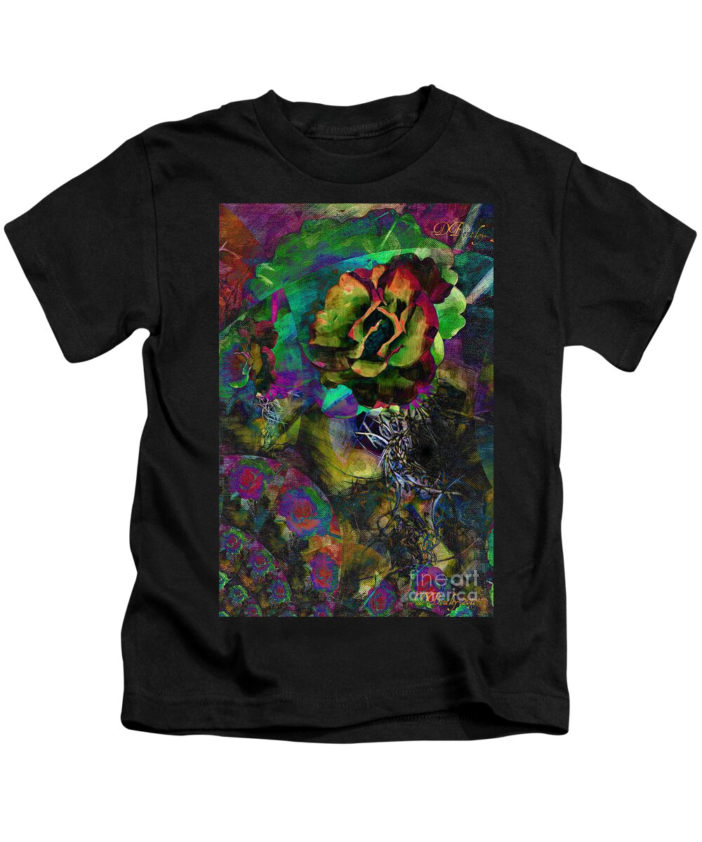 Abstract Art Kids T-Shirt featuring the photograph Antique Rose by Donna Bentley
