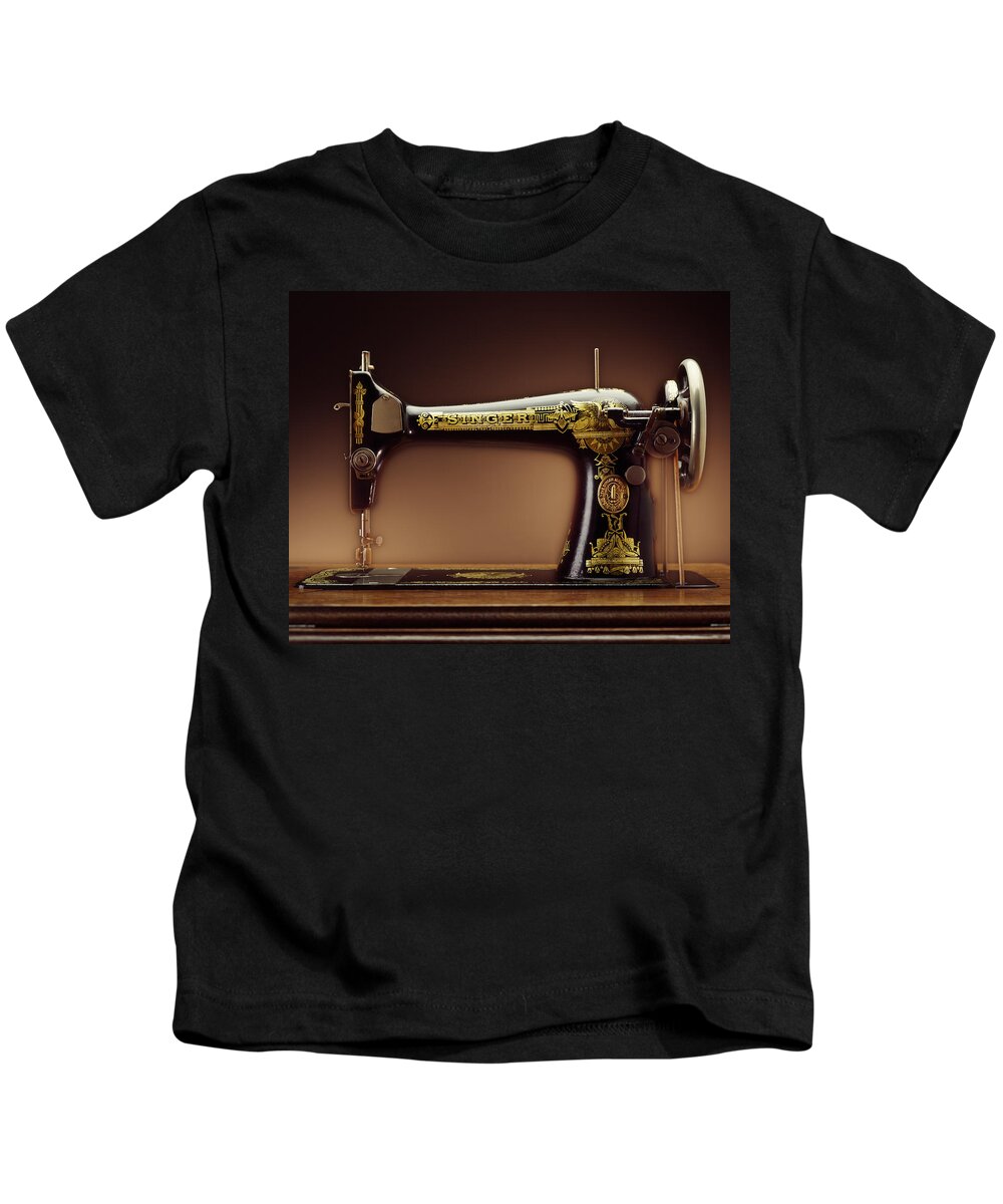 Singer Kids T-Shirt featuring the photograph Antique Singer Sewing Machine by Kelley King