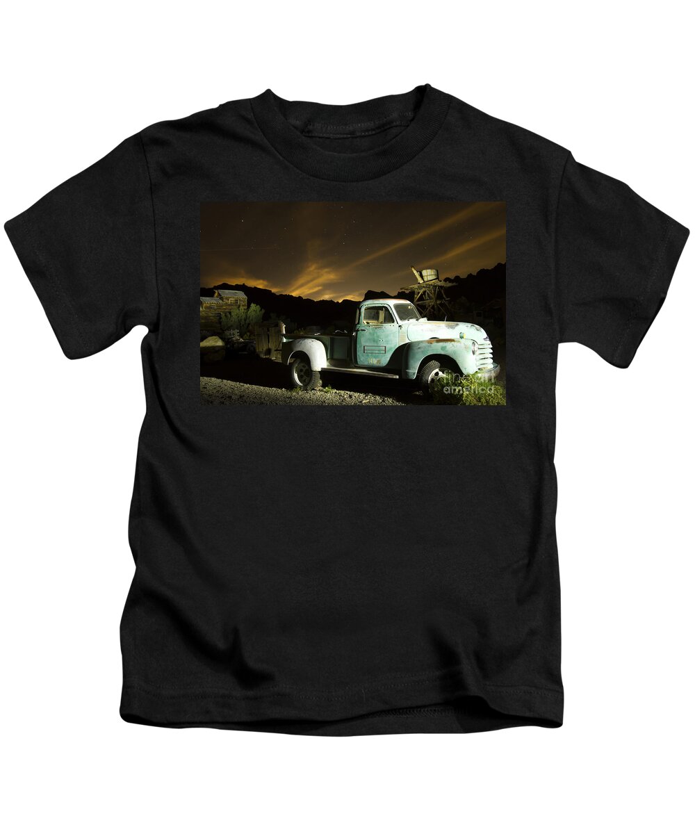 Antique Kids T-Shirt featuring the photograph Antique Truck in Ghost Town by Karen Foley