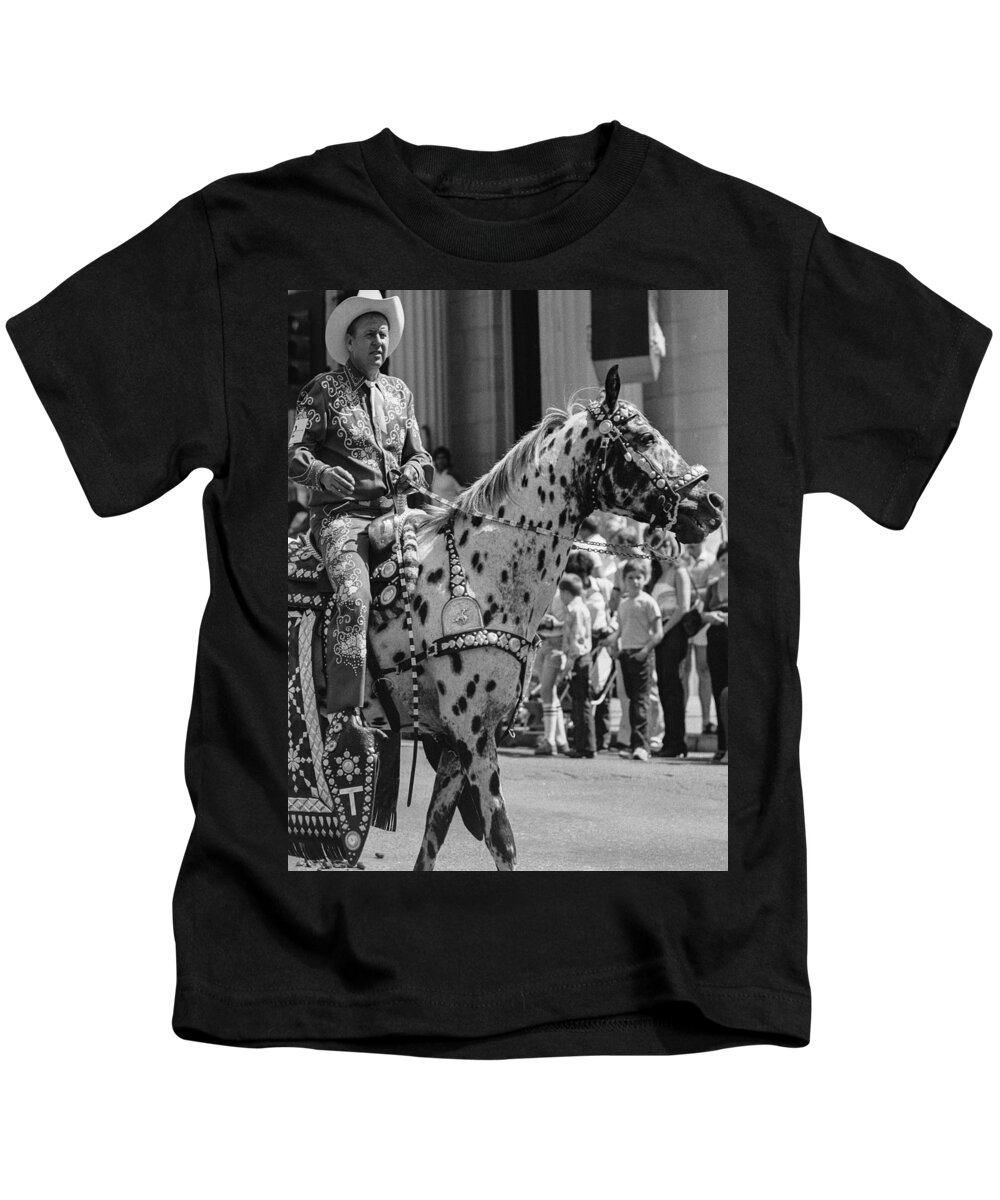 Reno Kids T-Shirt featuring the photograph Appaloosa in Reno Parade 1976 by Susan Crowell