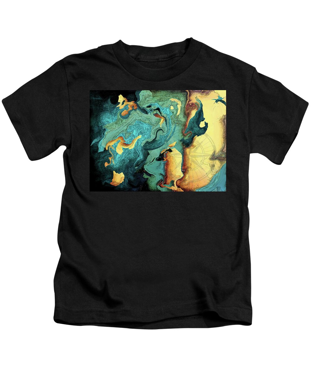 Aqua Kids T-Shirt featuring the painting Archipelago by Deborah Smith
