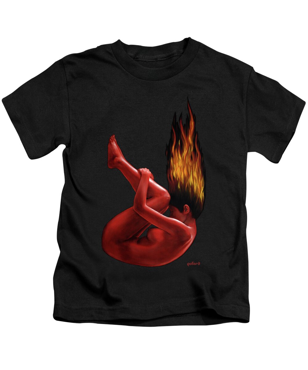 Nude Kids T-Shirt featuring the painting In Flame by Glenn Pollard