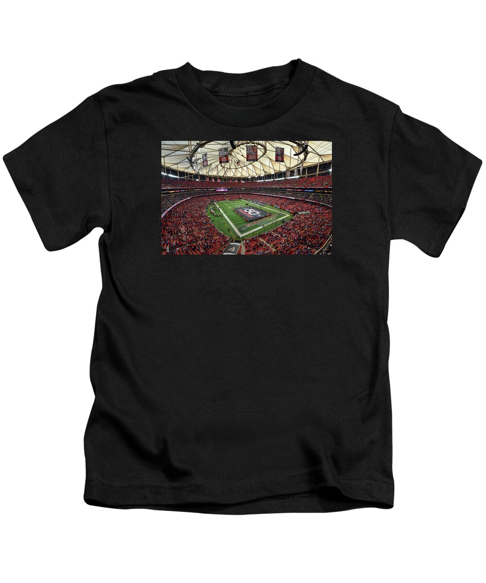 Mark Whitt Kids T-Shirt featuring the photograph Atlanta Falcons Georgia Dome by Mark Whitt