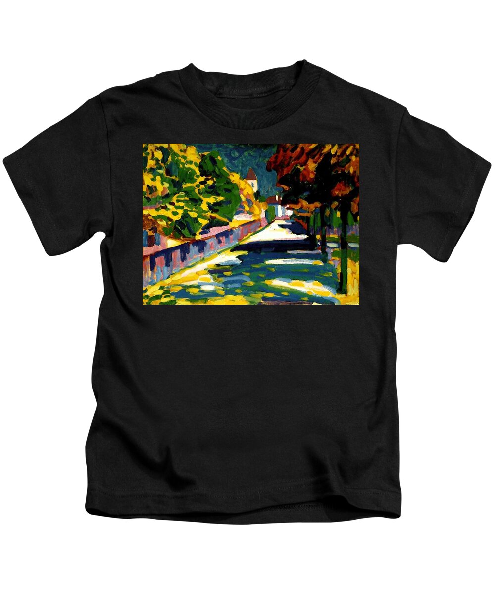 Autumn In Bavaria Kids T-Shirt featuring the painting Autumn in Bavaria by Wassily Kandinsky