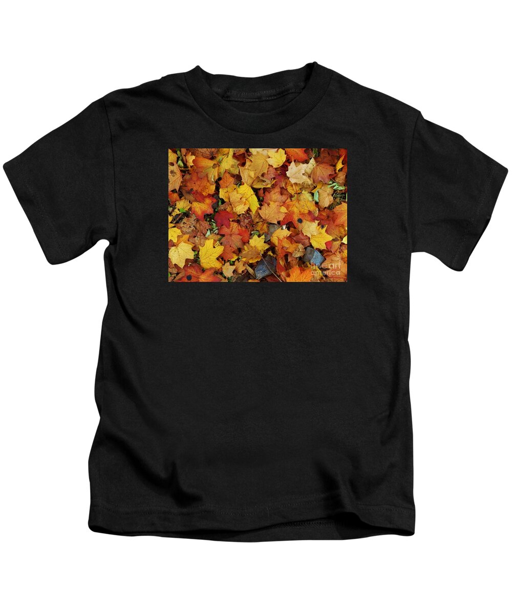 Leaves Kids T-Shirt featuring the photograph Autumn in Canada by Reb Frost