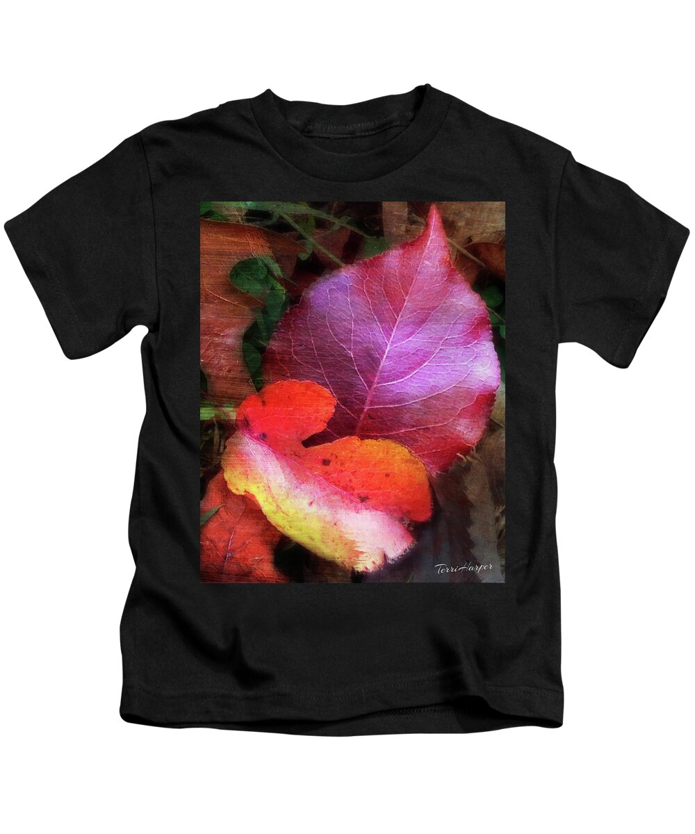 Autumn Leaves Kids T-Shirt featuring the photograph Autumn Leaves by Terri Harper