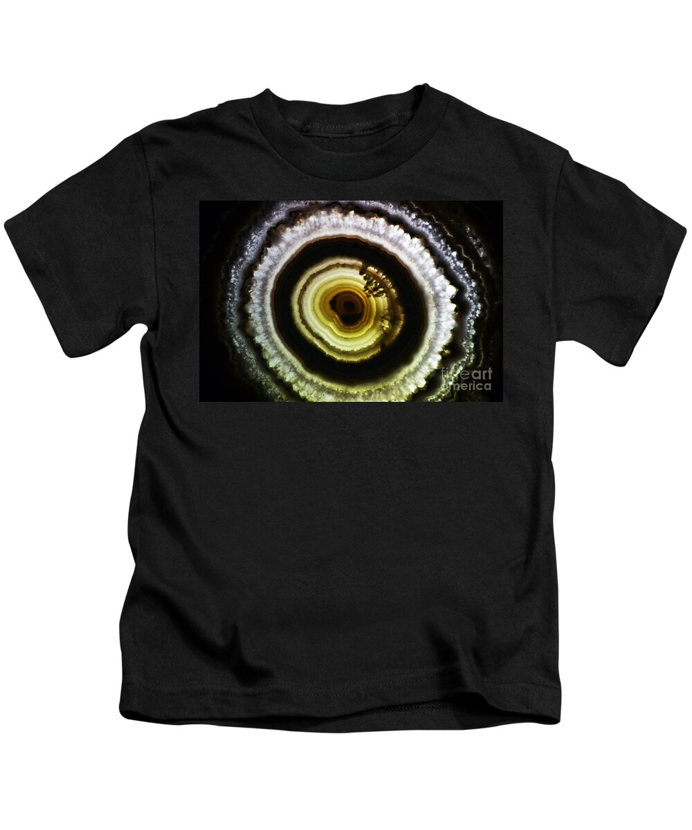 Petrified Wood Kids T-Shirt featuring the photograph Backlit Rings of a Petrified Wood Section by Shawn O'Brien
