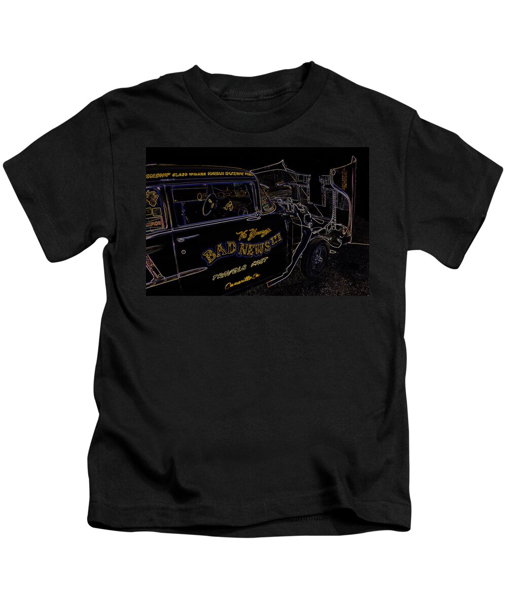 Chevy Kids T-Shirt featuring the digital art Bad News Travels Fast by Darrell Foster