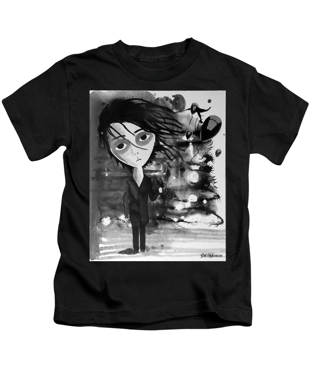 Dolls Kids T-Shirt featuring the painting Badboydoll by Robert Francis