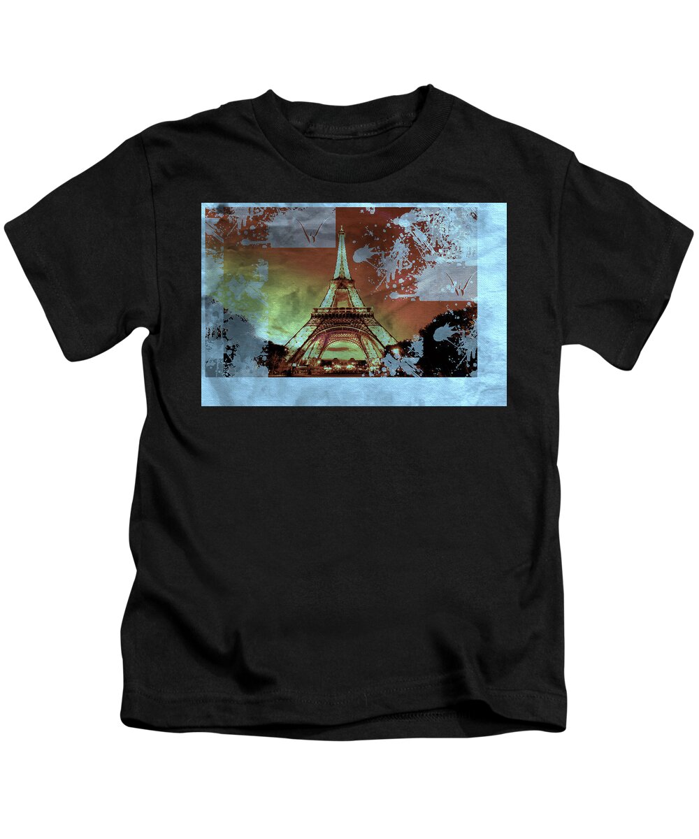 Paris Kids T-Shirt featuring the mixed media Bastille Day 8 by Priscilla Huber