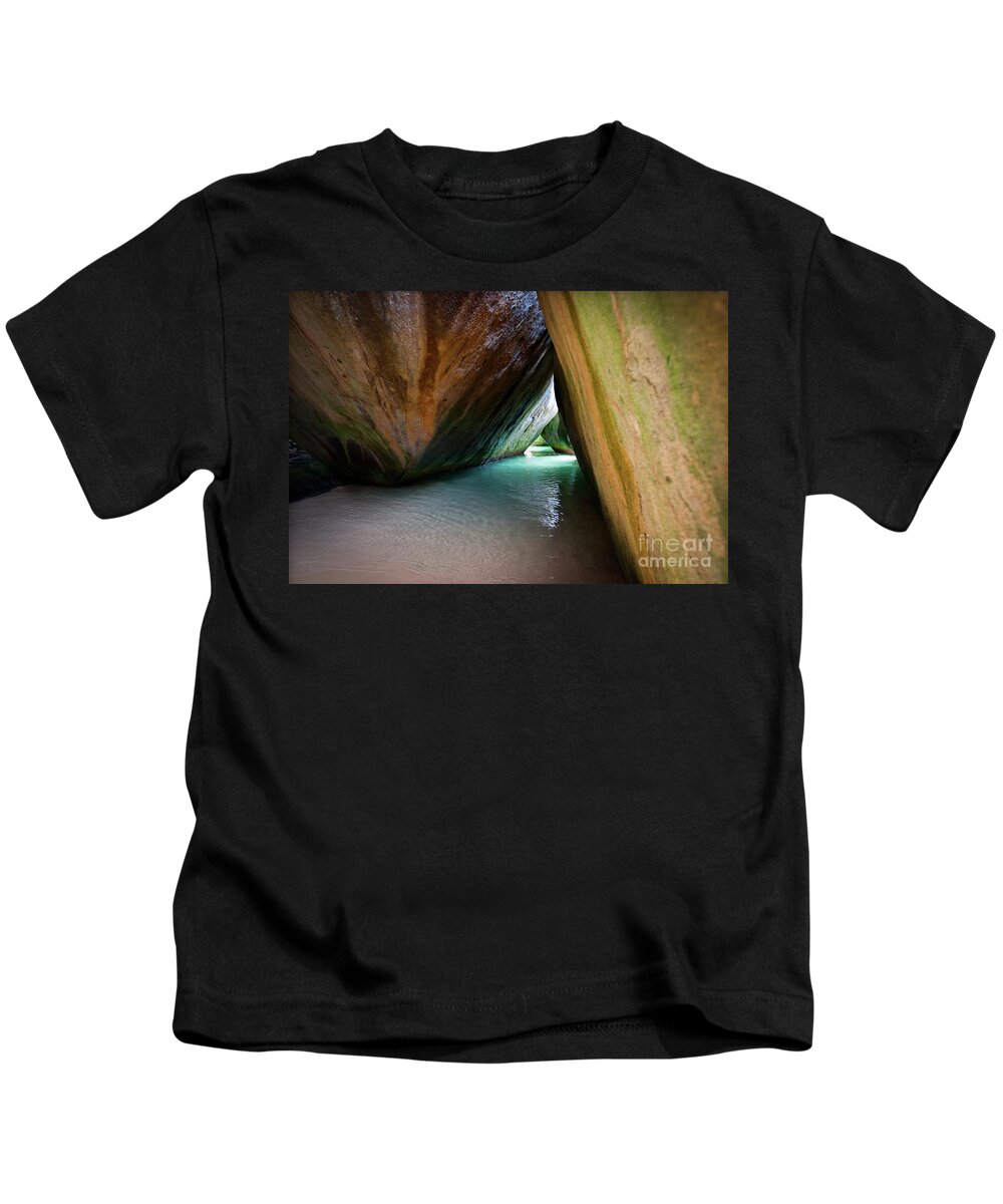 Caribbean Kids T-Shirt featuring the photograph Baths at Virgin Gorda by Doug Sturgess