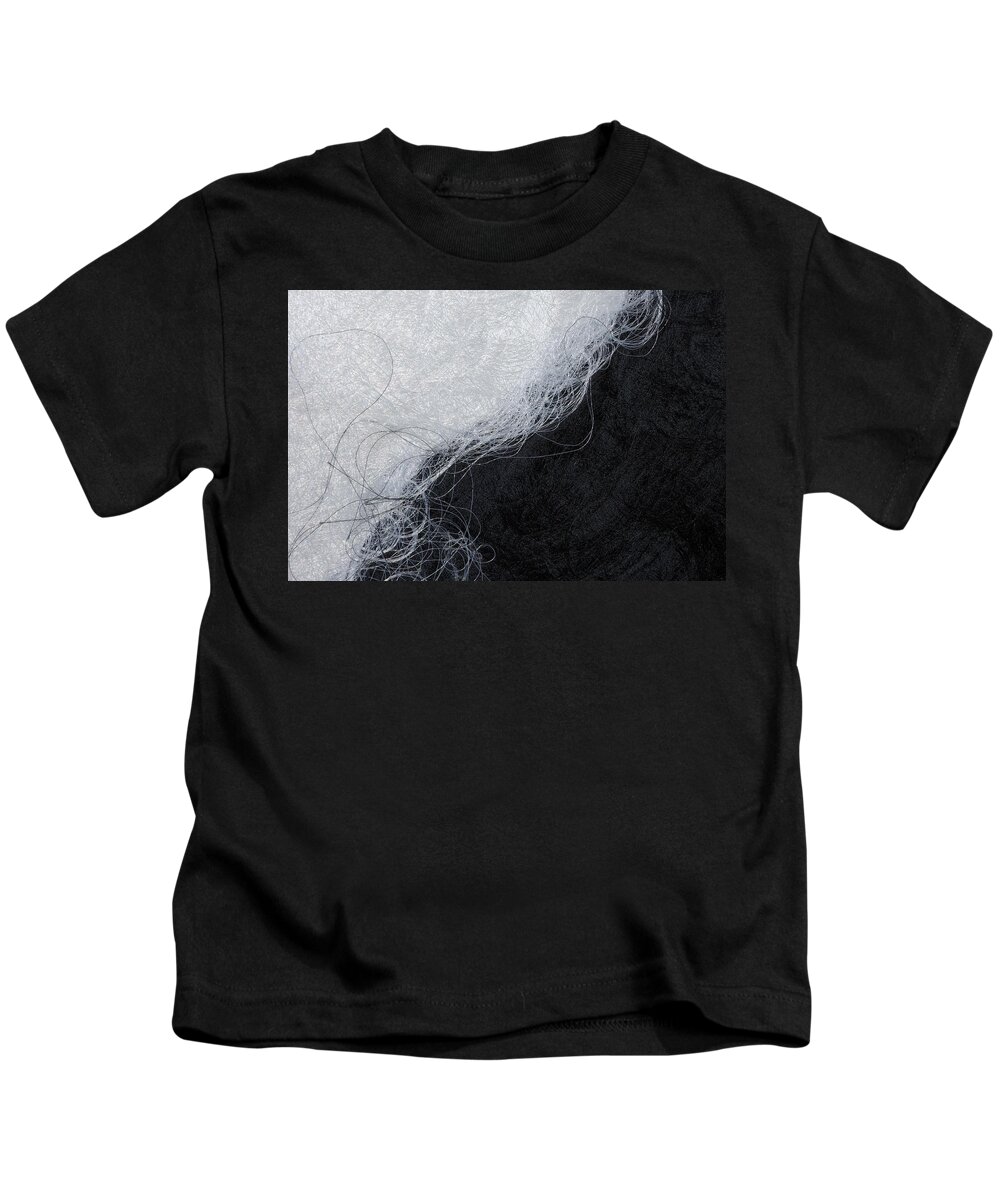 Fibers Kids T-Shirt featuring the photograph Black and white fibers - yin and yang by Matthias Hauser