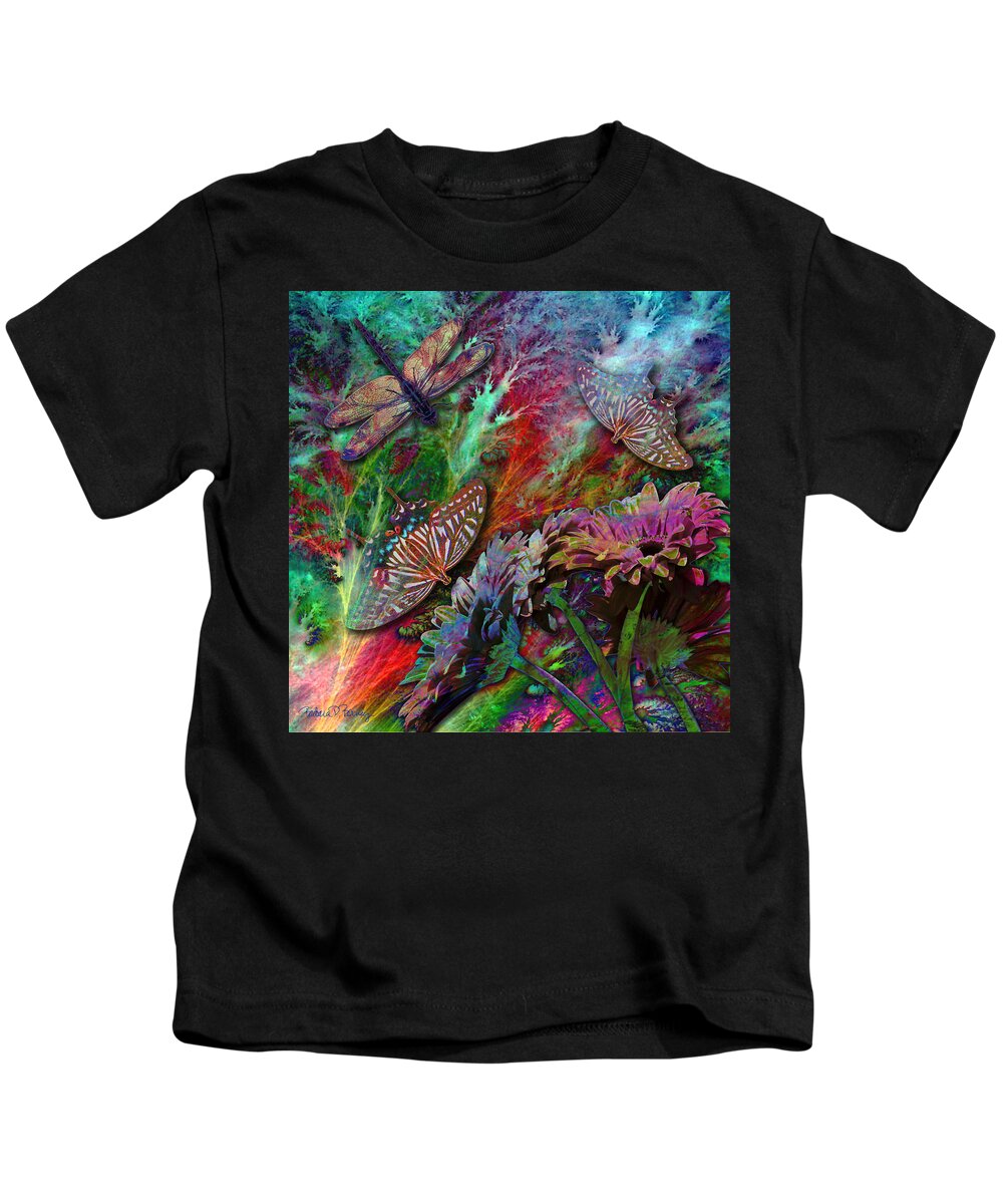 Butterfly Kids T-Shirt featuring the digital art Blooming Color by Barbara Berney