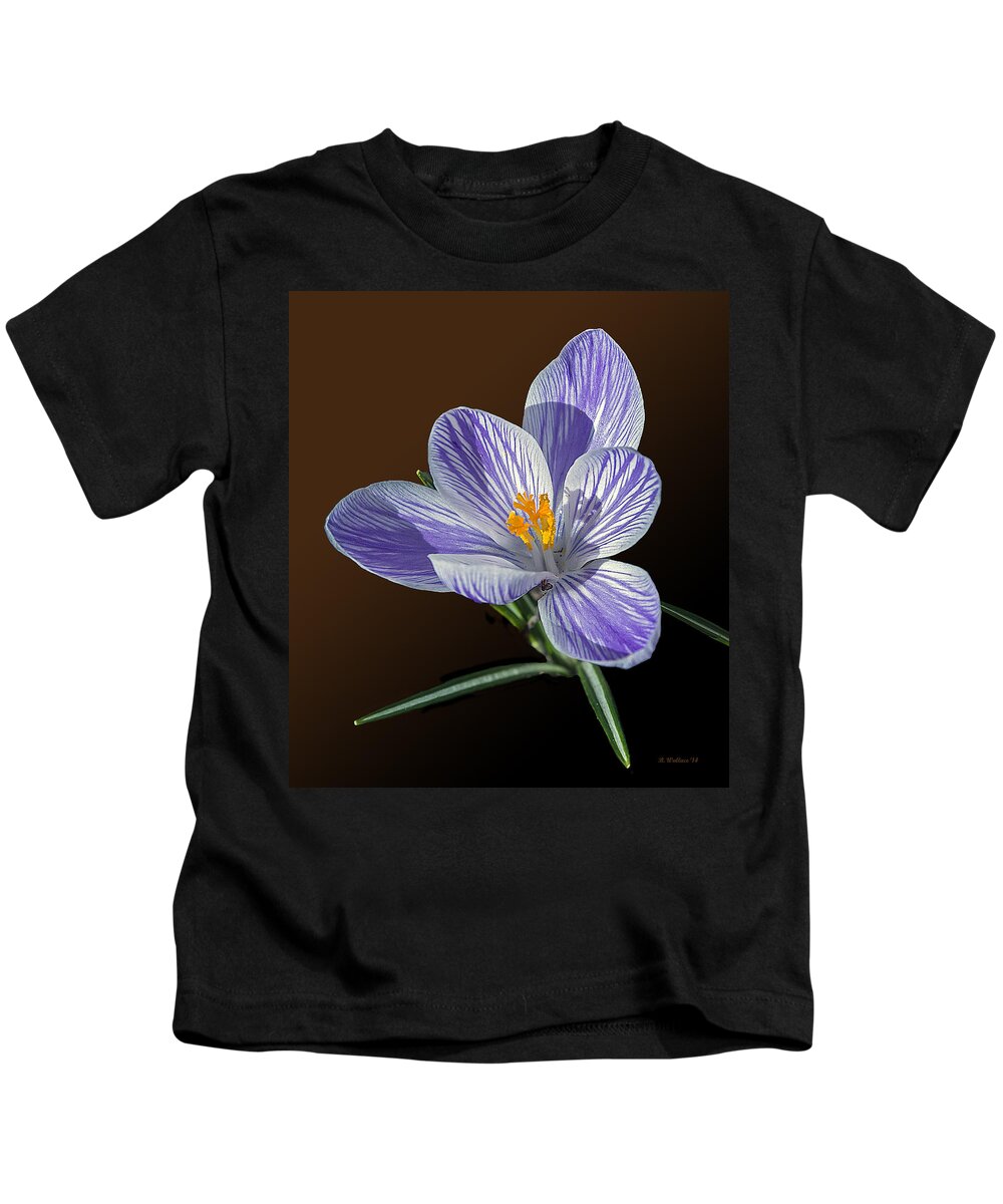2d Kids T-Shirt featuring the photograph Blue And White Crocus by Brian Wallace