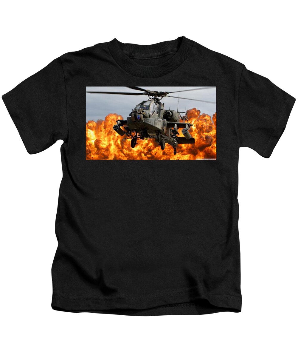 Boeing Ah-64 Apache Kids T-Shirt featuring the photograph Boeing Ah-64 Apache by Jackie Russo