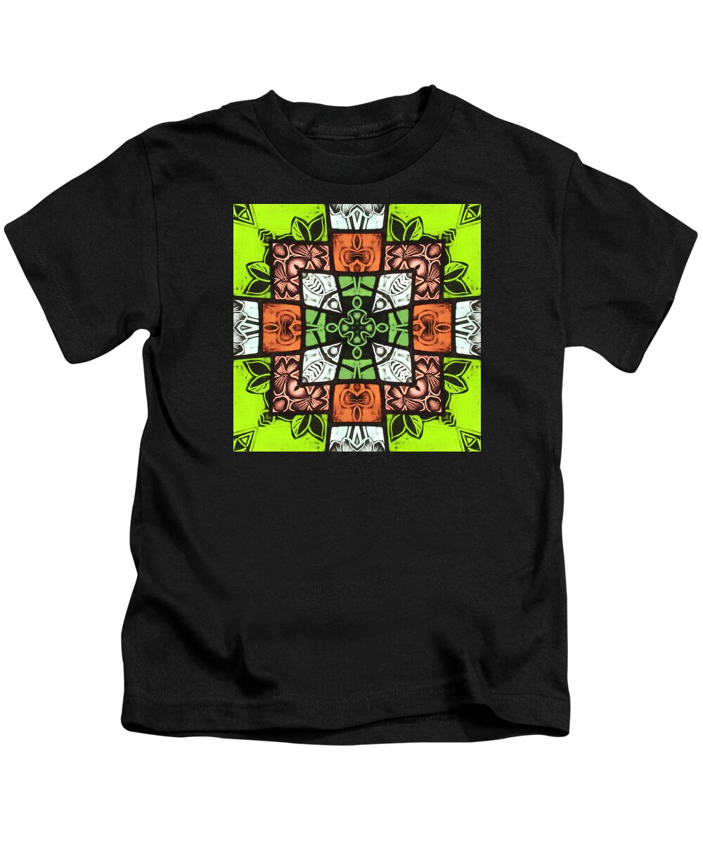 Abstract Art Kids T-Shirt featuring the photograph Boho Blocks by Mary Buck