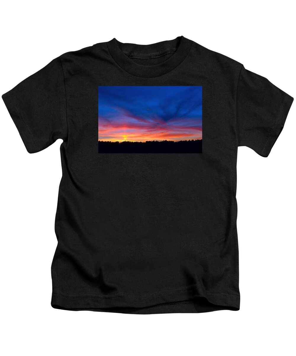 Sunset Kids T-Shirt featuring the photograph Bright sunset by Antonio Ballesteros