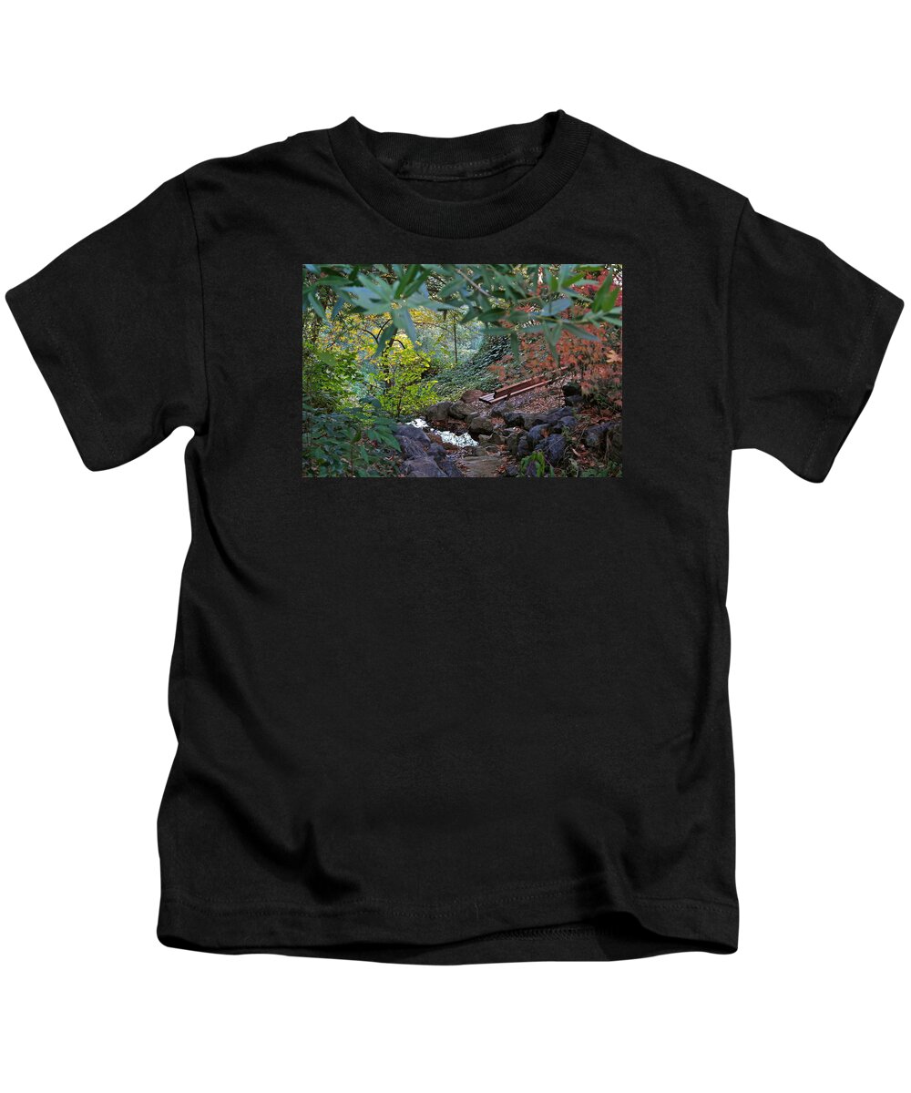 Landscape Kids T-Shirt featuring the photograph Brookside Hideaway by Michele Myers